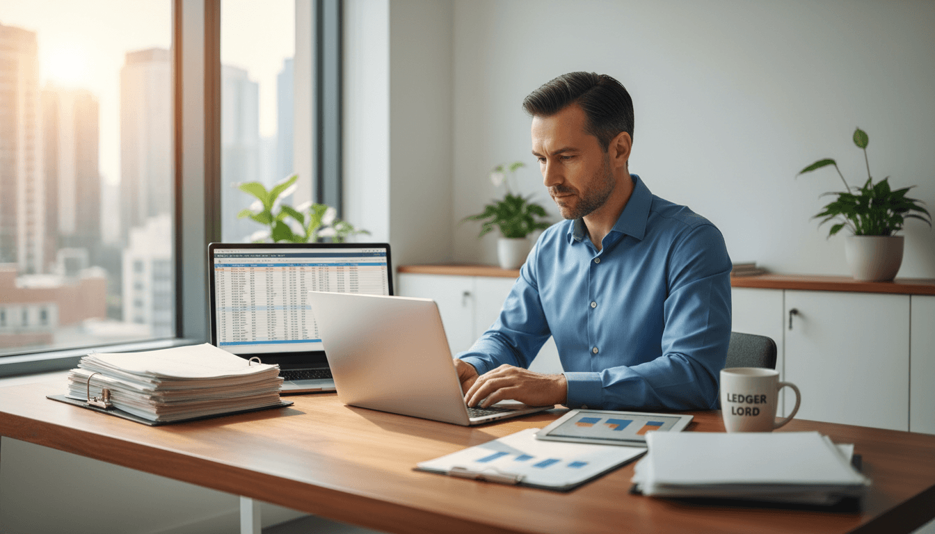 Contador Pedro Tiago trabalhando em contabilidade digital