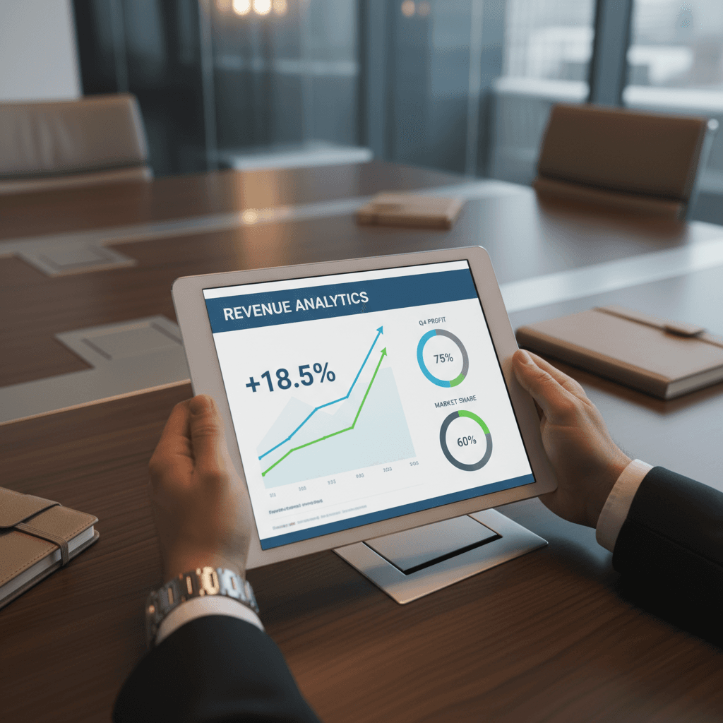 Dashboard de contabilidade digital exibindo métricas e gráficos financeiros