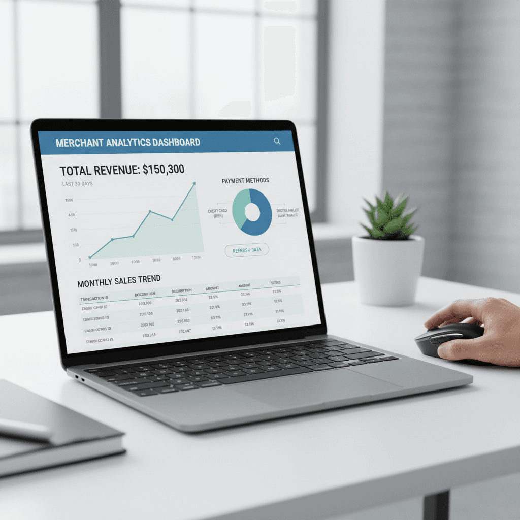 Plataforma de contabilidade digital com gráficos e dados financeiros